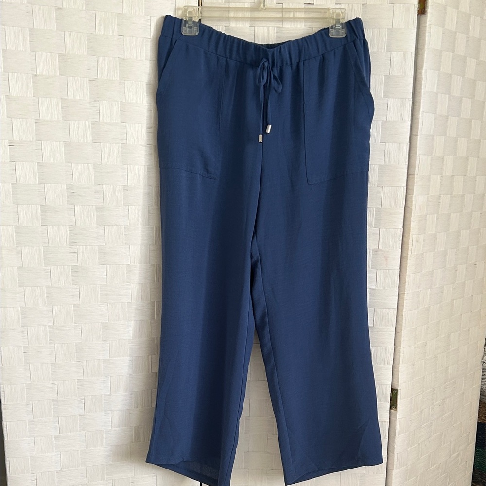 89th & Madison Deep Navy Cropped Drawstring Pants